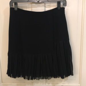 Cinq a sept flouncy black skirt pleated overlay